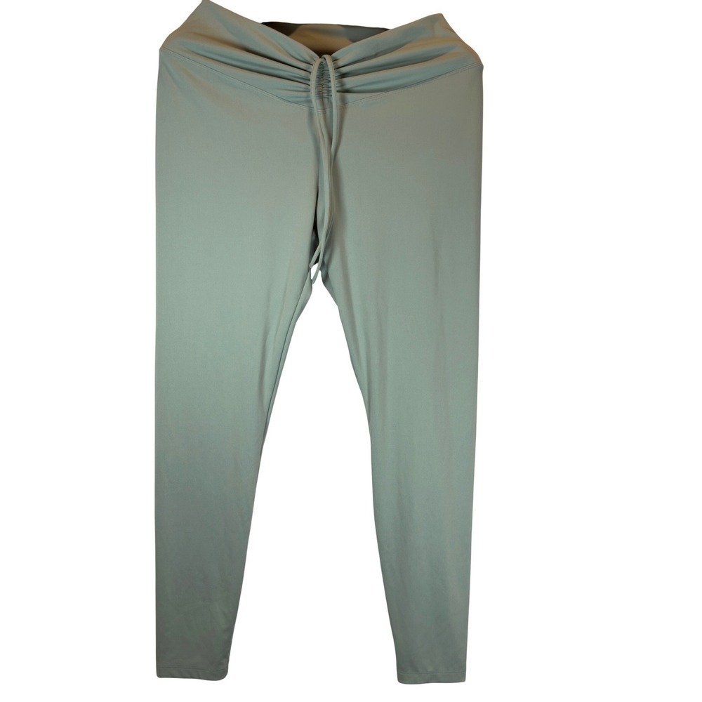 Victoria's Secret Pink Active Leggins XL Sage Green High Waist Adjustable Cinch